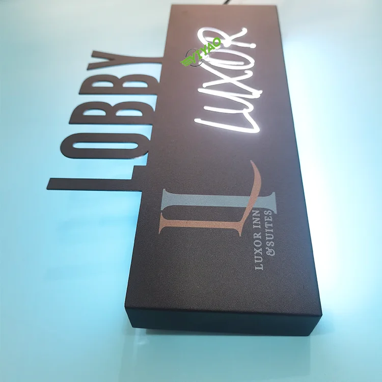 YIYAO Custom Led Apartment Hotel Door Number Plates Light Box Illuminated Sign