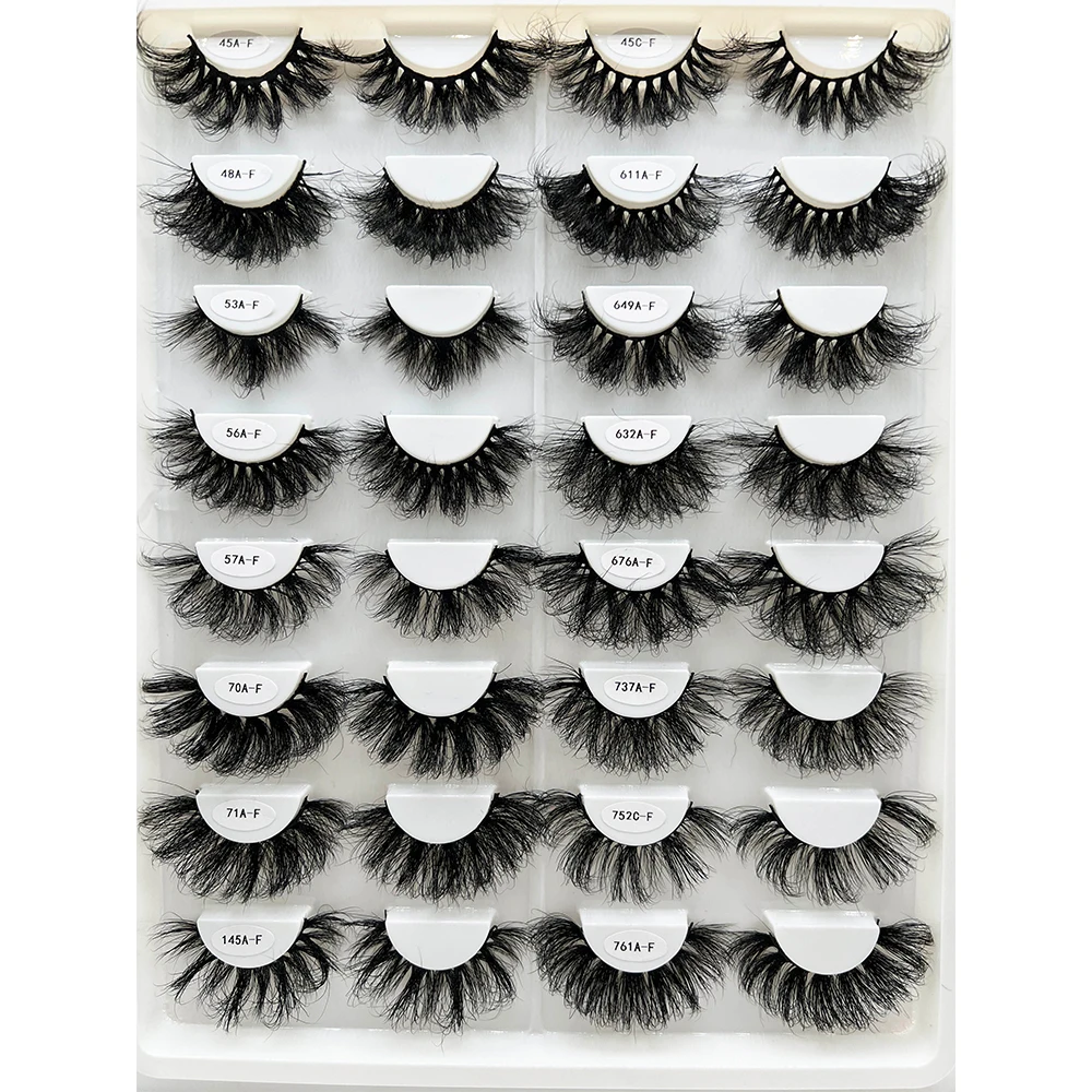Wholesale Fluffy Russian Volume Strip Lashes 3d 100%Real Mink Dd Curl 20mm 25mm Eyelash Manufacturer