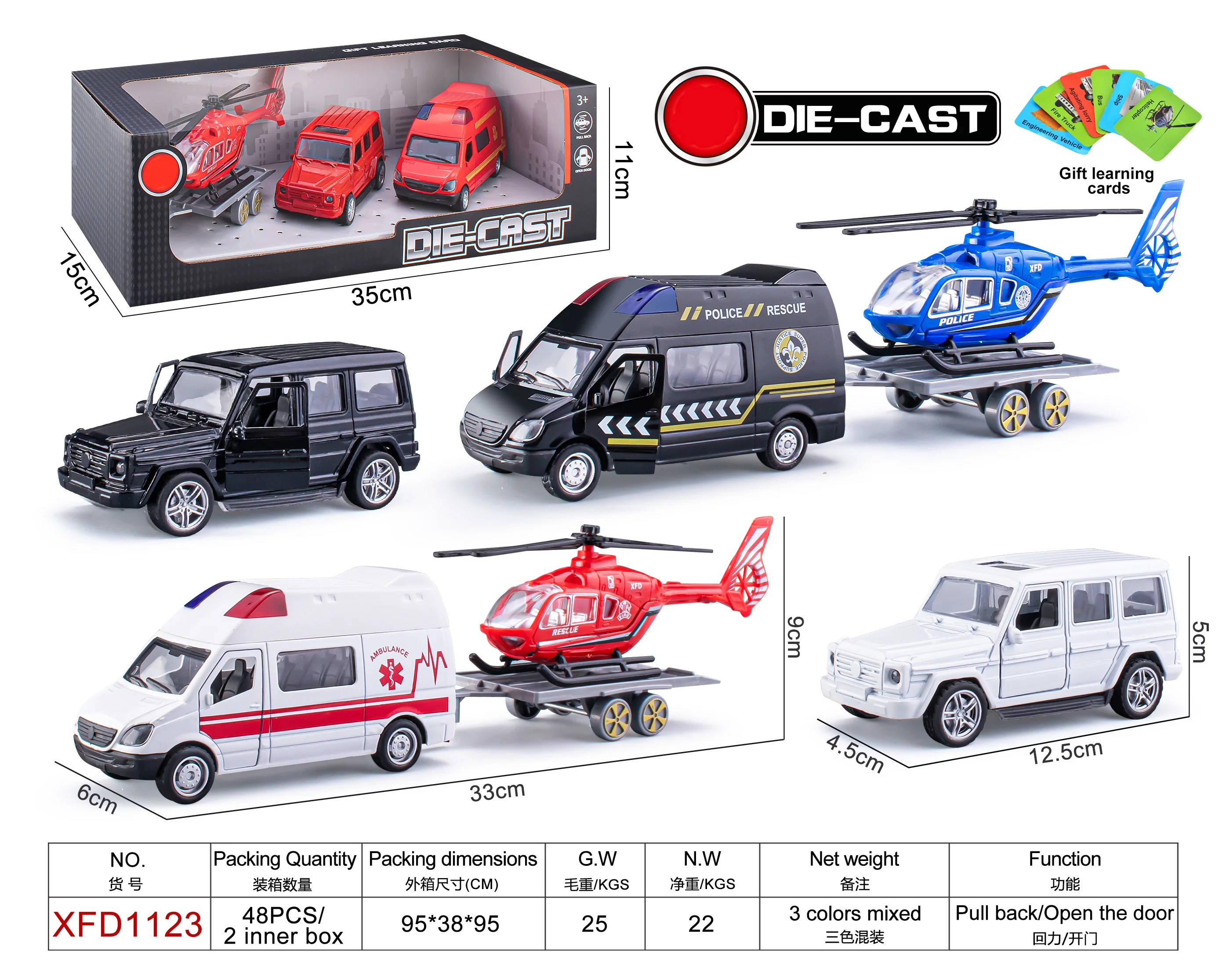 Diecast Model Car OEM ODM Toys High Playability Suitable For Gifts Promotional Sliding Alloy Trailer Truck