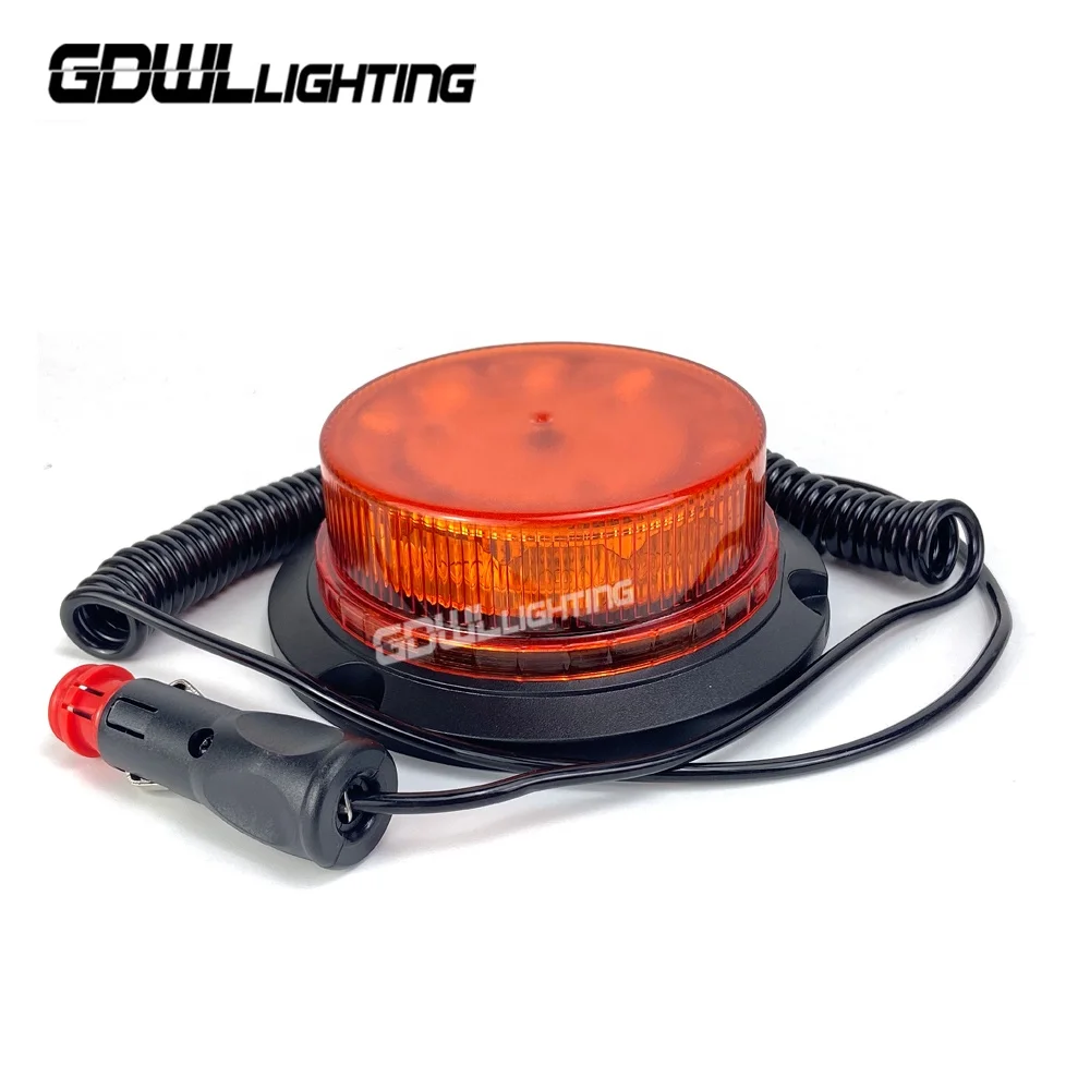 12v ECE R10 magnetic blue green emergency warning flashing lights amber ambulance strobe rotating beacon light
