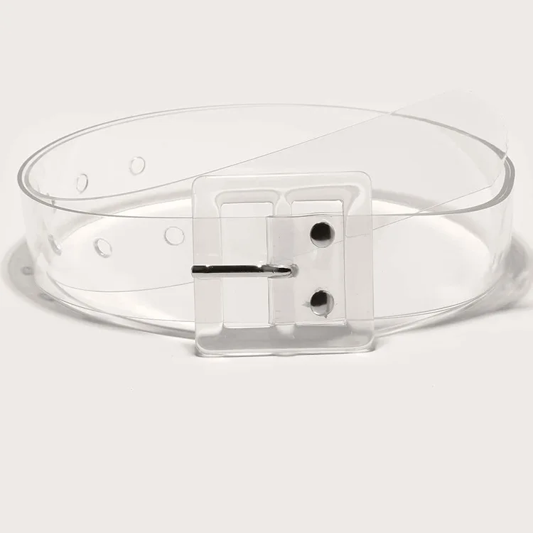 Дизайнерский Высококачественный новый модный прозрачный женский ремень круглый стежок джинсовая рубашка пальто хип-хоп аксессуары ремень