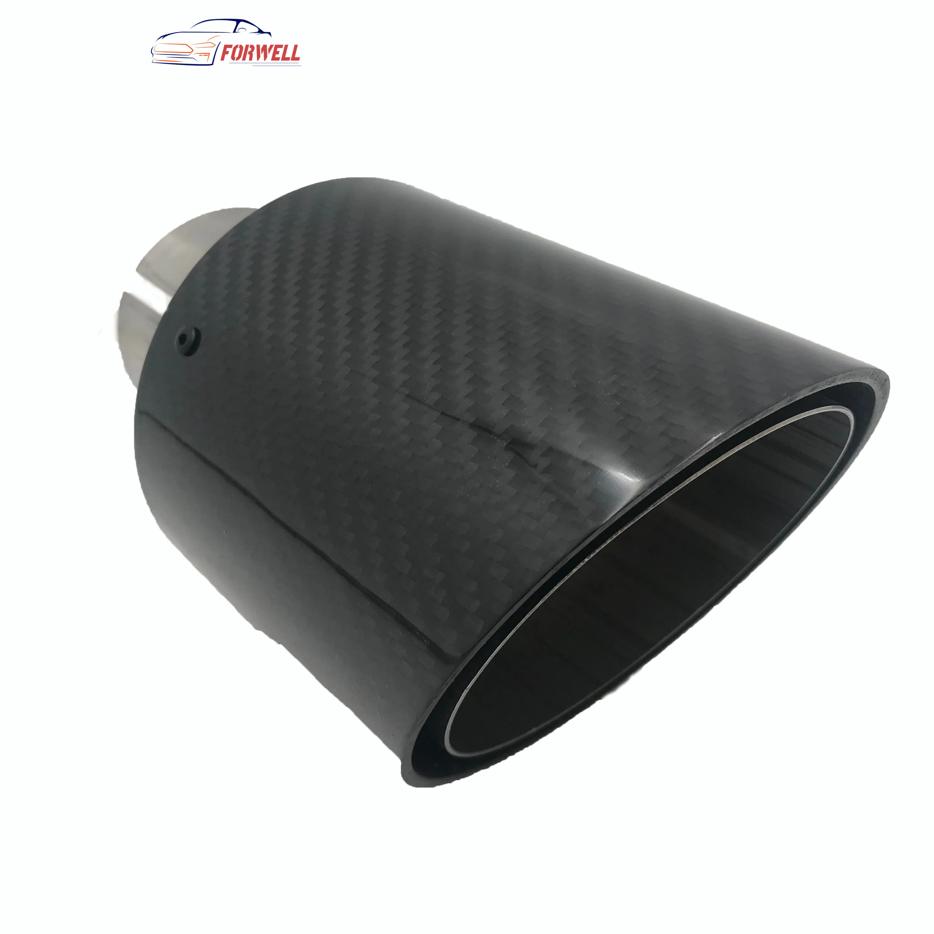 carbon fiber single exhaust for exhaust universal muffler aluminized  automobile exhaust tail throat