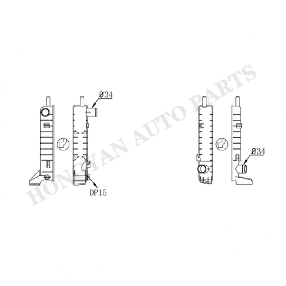 GF30 PA66 radiator plastic tanks for Ford Escort OEM6184413