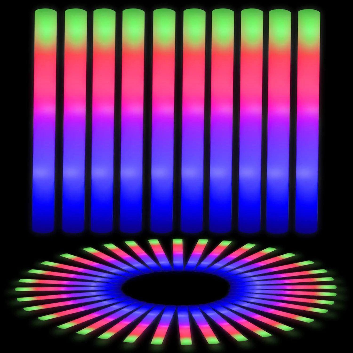 Hot selling LED Glow Sticks Flashing Led Foam Light Sticks Glow in Dark Party Supplies wedding decor Light up Foam Sticks