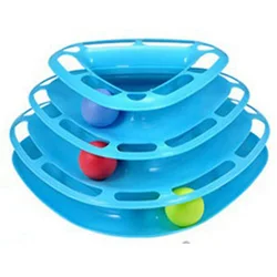 Low Price Toy Three Layer Triangle Tower Of Tracks Play Plate Toy  Energy-consuming Cat Wheel Crawler Toy For Pet Cats