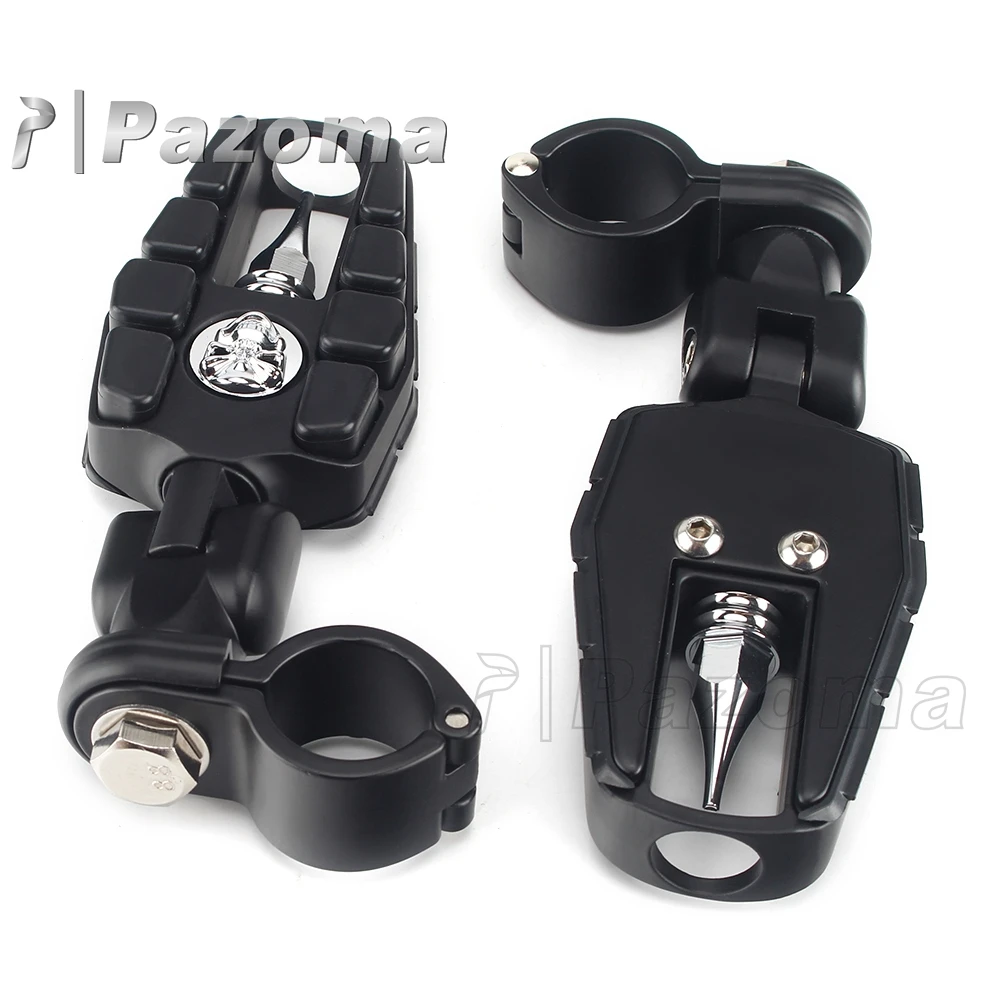 Motorcycle 32mm Footrest Clamp Highway Skull Foot Pegs for Harley Sportster Dyna Street Bob Touring Models