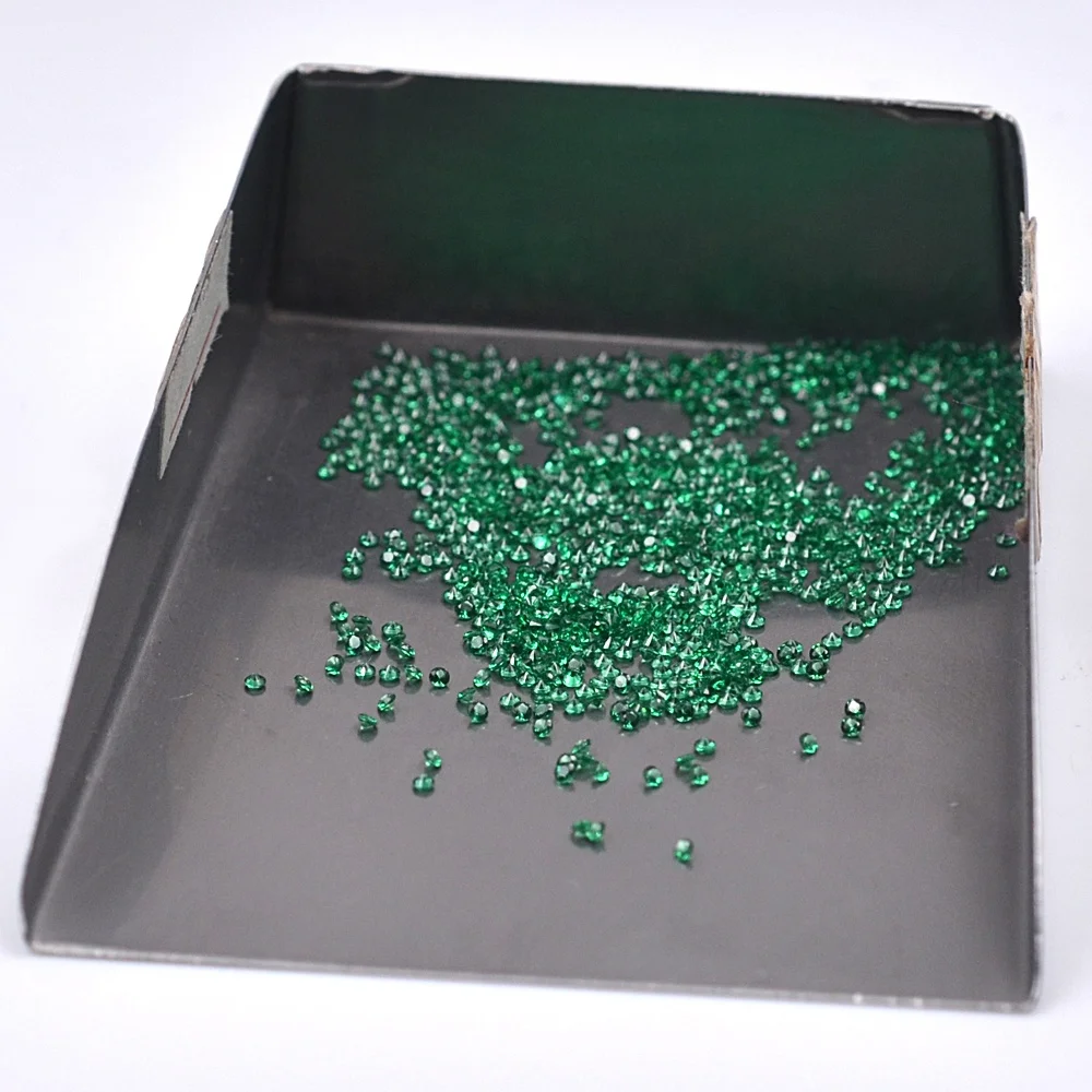 Небольшого размера nanosital драгоценный камень изумрудно-зеленый круглая огранка синтетические нанодрагоценные камни