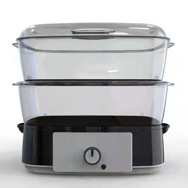 Plastic fast heating 28L large electric steamer 2 layer commercial food steamer