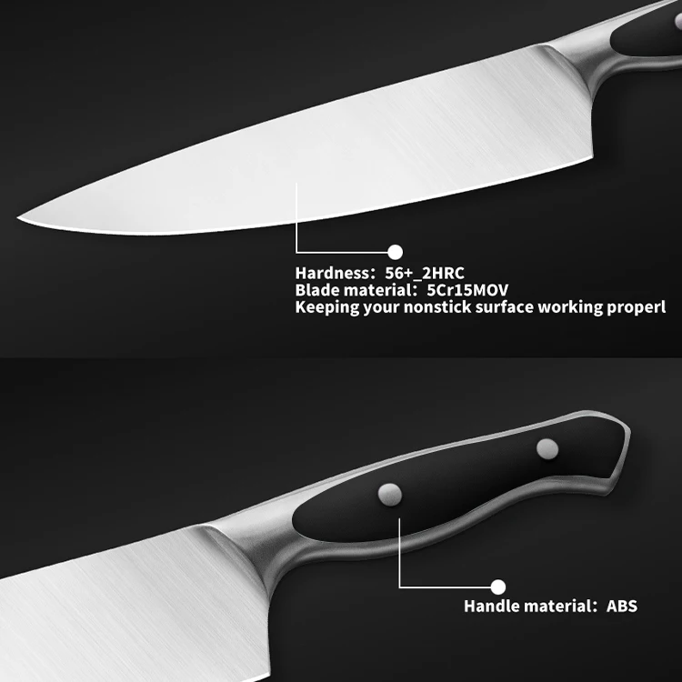 Professional Stainless Steel Kitchen Chef Knife Set Kitchen Chef Slicing Bread Boning Paring Utility Knives Set PP Handle