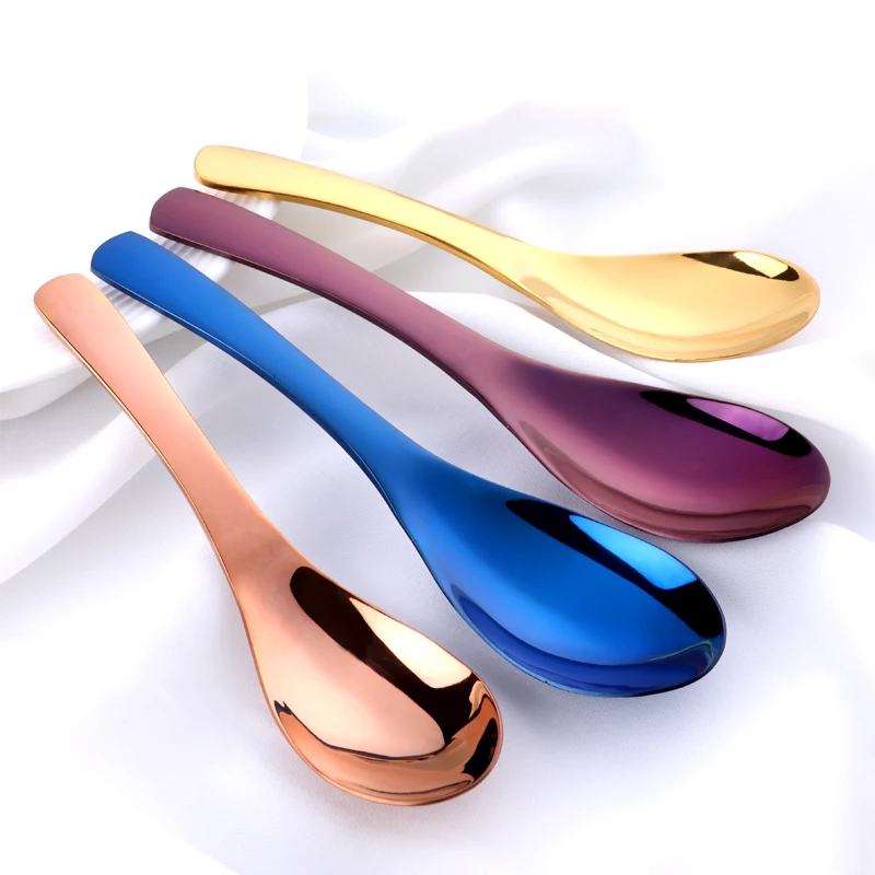 Tableware Luxury Style Table Flatware Customized Logo Rose Gold Dessert Spoon Stainless Steel Soup Spoon