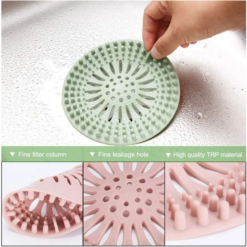 Silicone Sink Cover Strainer Hair Catcher Durable Silicone Hair Stopper Shower stopper Bathroom Filter