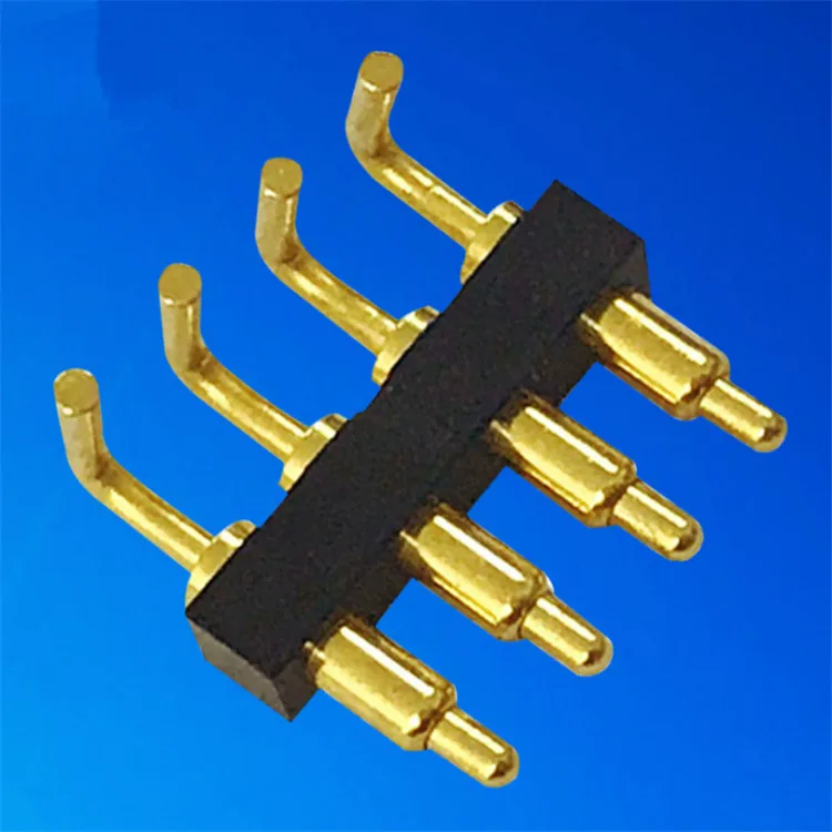 Shenzhen Factory Pogopin Bent Thimble Connector Deformed 4pin Cold Pressed Spring Pin Free Proofing