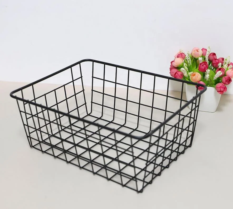 28 x 22 x 12 cm Wire Storage Baskets Metal Storage Organizer Basket for Home Office Kitchen