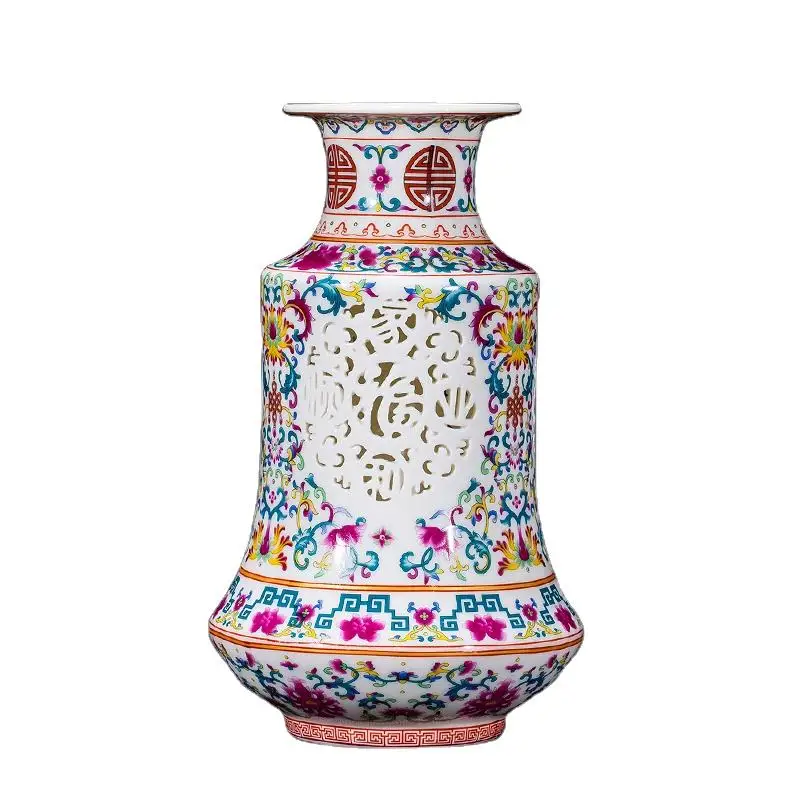 Modern Art Deco Glazed Porcelain Ceramic Vase with Bird Design for Home Kitchen Decor Small Size Tabletop Ornament