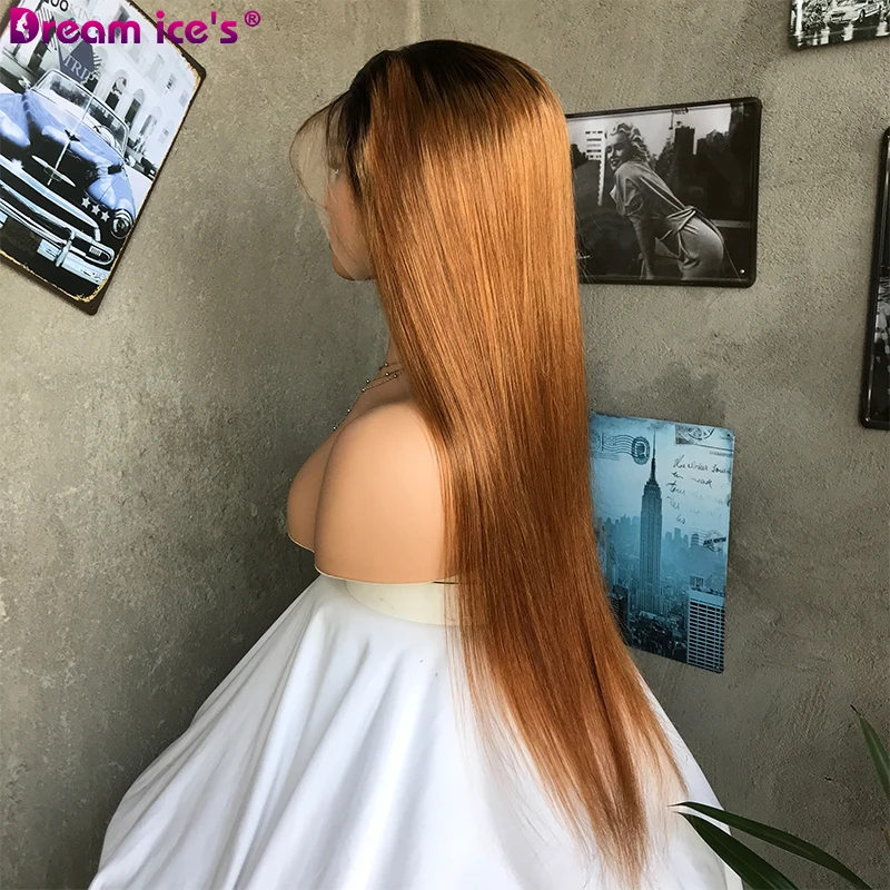 High Quality Bone Straight Brazilian Human Hair Lace Front Wig13x4 Remy HD lace Wigs 1B/30 Color Human Hair Wigs For Black Women
