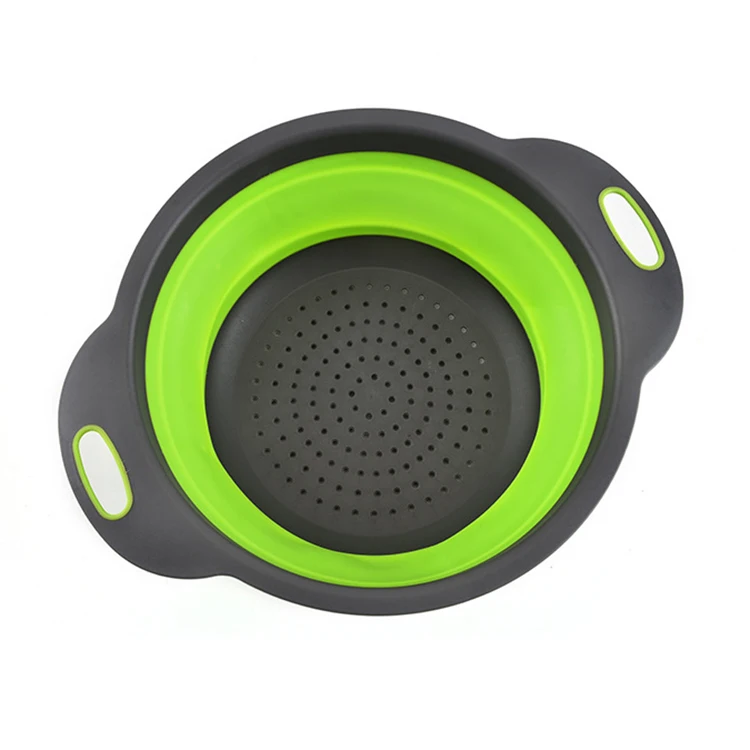 Green Red Color Silicone Collapsible Pasta Food Net Strainer