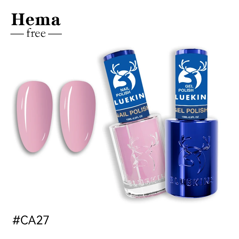BLUEKINS HEMA FREE 2 в 1 подходящий дуэт-гель поставщик красоты нетоксичный собственный бренд Собственная торговая марка Гель-лак для ногтей nude цвет