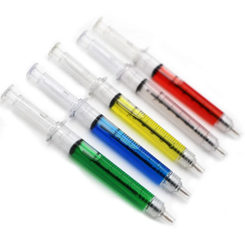 
Syringe ball pen with liquid promotion injection ball pen customized logo 