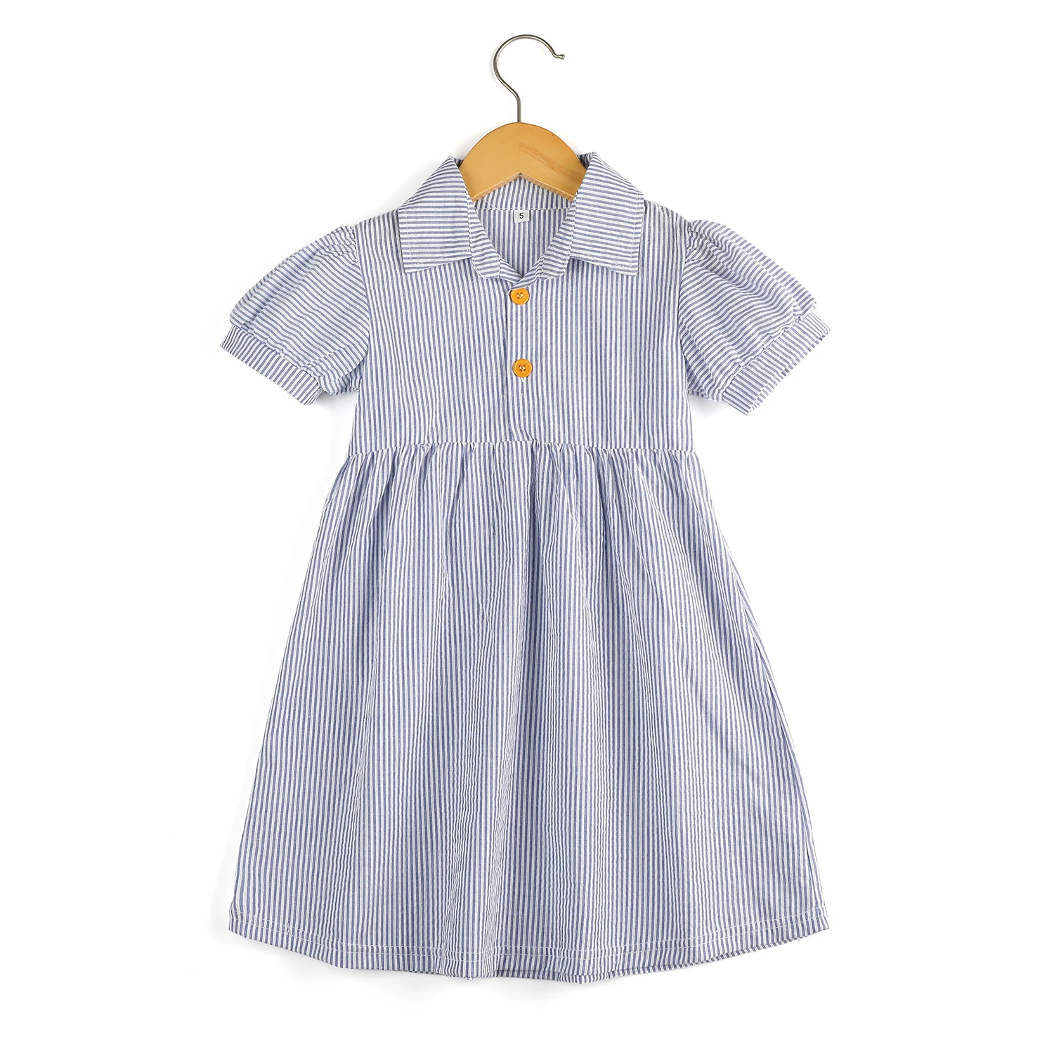 2022 boutique gingham cute kids children short sleeve 100% cotton little girls dresses