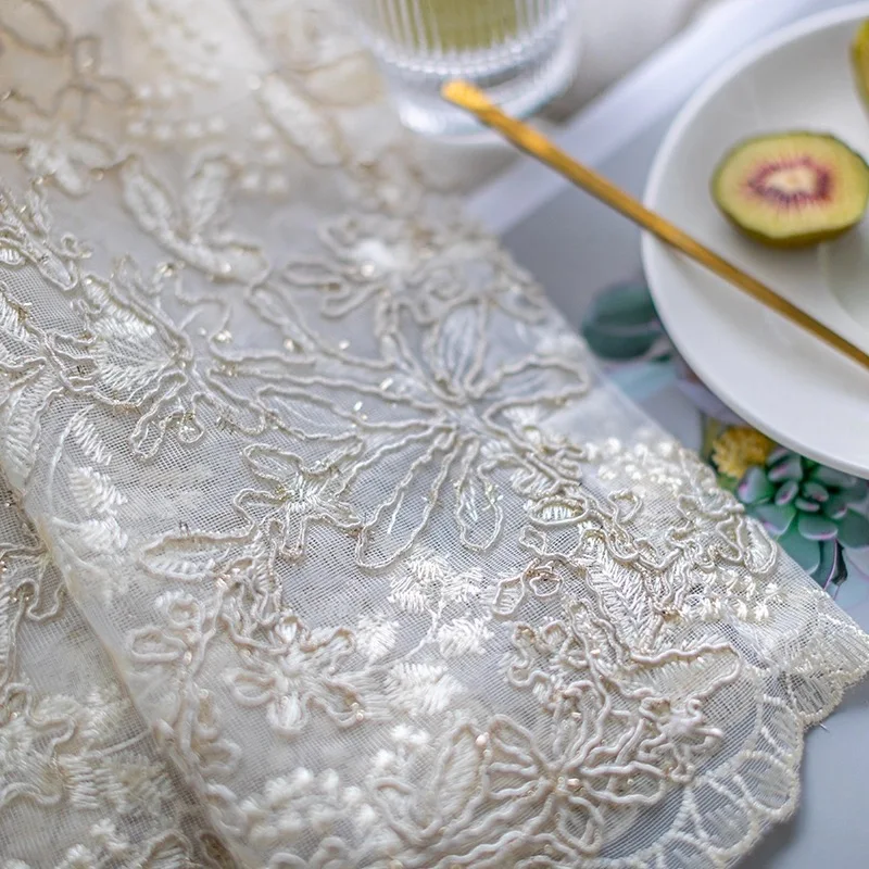 wholesale elegant home bedroom French American embroidered flower luxury sheer curtains for the house