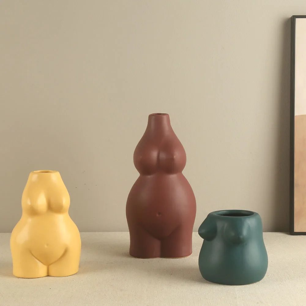 Wedding Arrangements White Ceramic Flower Vase Table Floral Vase for Living Room Indoor Home Decor