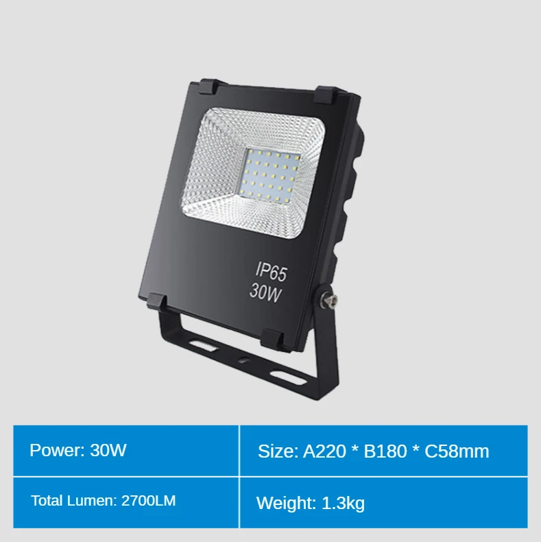 Outdoor 220 Volt Ip65 Waterproof Led Flood Light 30w 50w 100w