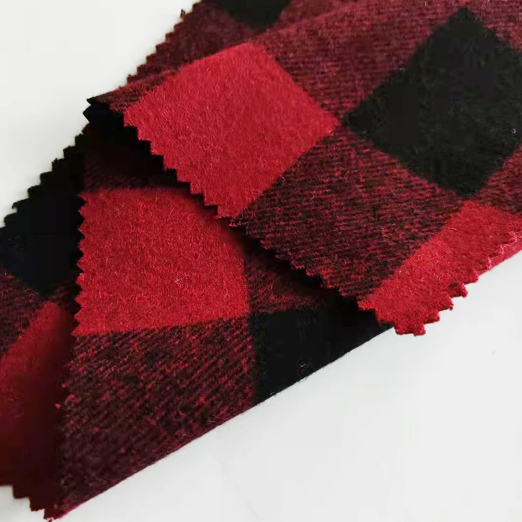 Fashionable Hot selling 393gsm 50 wool 50 oth melton plaid fabric for coats