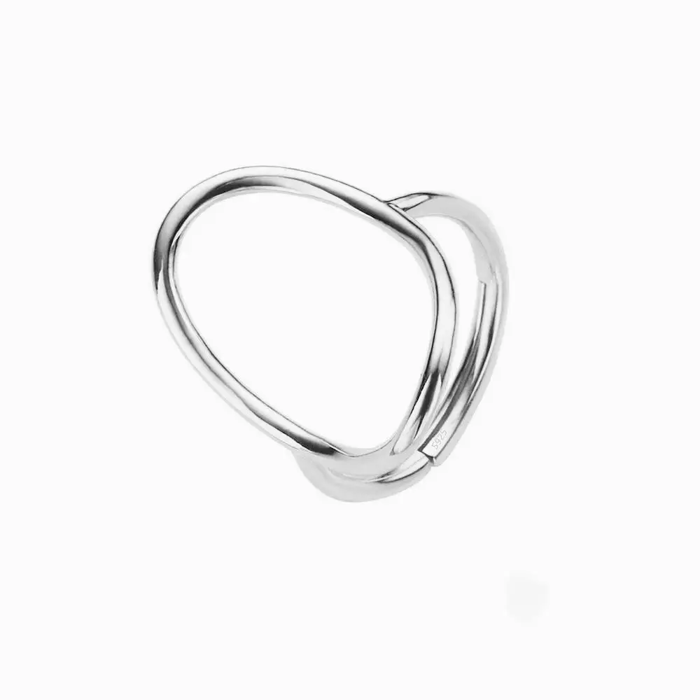 FOXI Real S925 Silver Ring Jewelry OEM Manufacturer Fashion Adjustable Ring Man Women Irregular Vintage Sterling Silver 925 ring