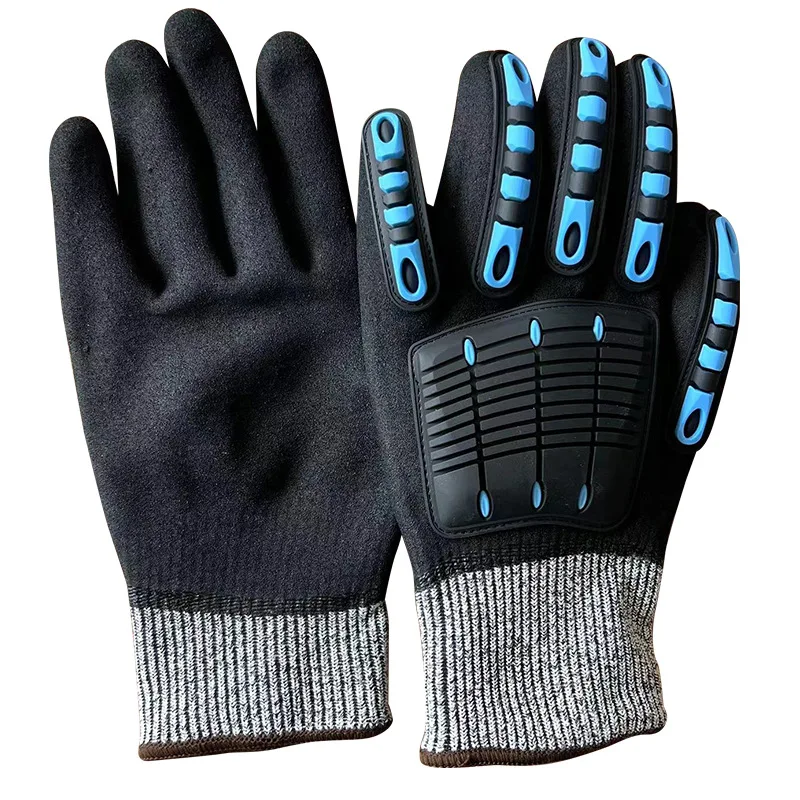 TPR Shockproof Riding Gloves Anti-slip Wear-resistant Anti-collision Anti-cut Crawling Rescue Carrying Goods Work Gloves