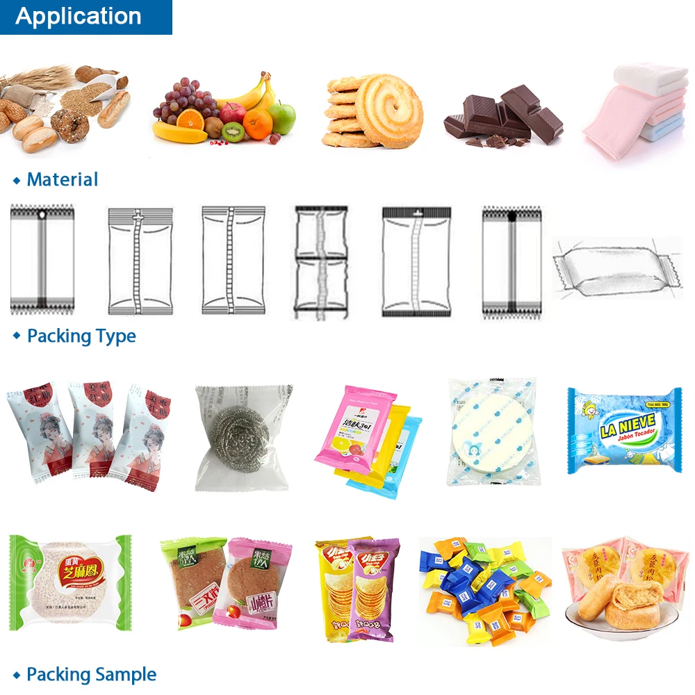 High Speed Flow Pack Small Cotton Soft Hard Lollipop Pillow Small Wrapping Packaging Machinery Candy Horizontal Packing Machine
