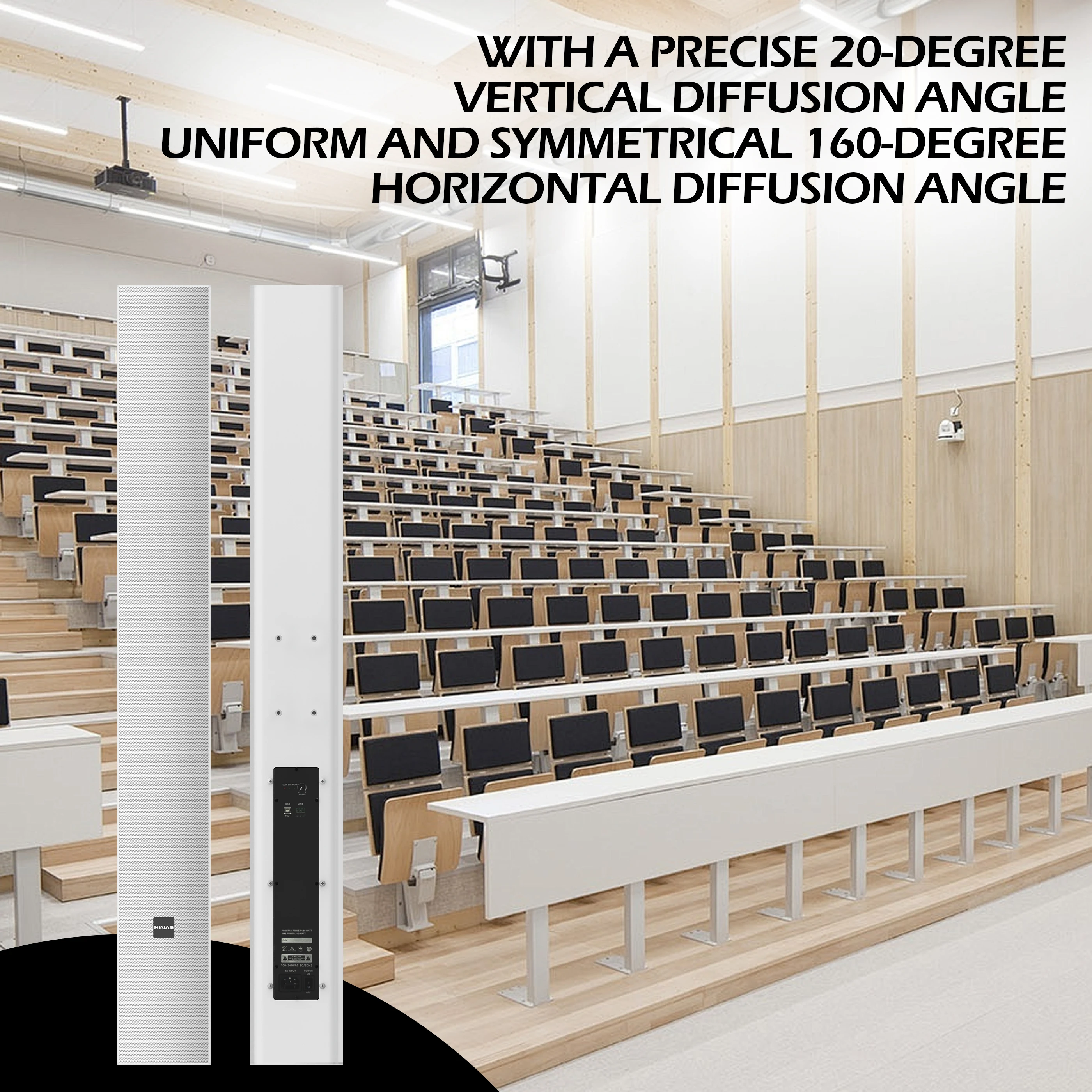 Active Array Column Speaker 320W Connection 4Inch Box Line Bar Sound Metal Passive Sound Speaker