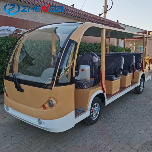 Electric Mini Bus Sightseeing Buggy Car 14 Seats for Tourist Special Transportation for Sale