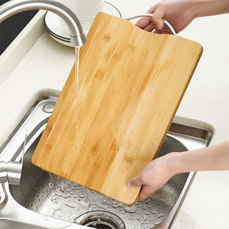 New Kitchen Solid Wood Cutting Board Kneading Dough Wooden Extra Large Chopping Block Custom With Stainless Steel Handle Hanger