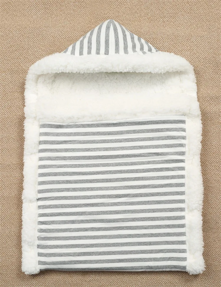 Newborn Knit Plush Receiving Blanket Stroller Wraps Warm Envelope Sleeping Bag