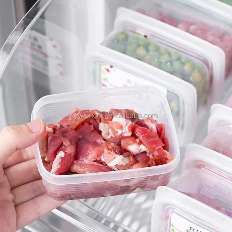 2024 Plastic Food Container Storage Box Kitchen Meat Fruit Vegetable Storage Box for Refrigerator