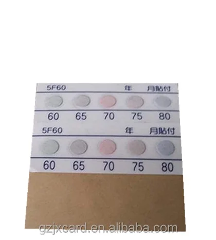 60-80 degree temperature indicate label/stricker 260