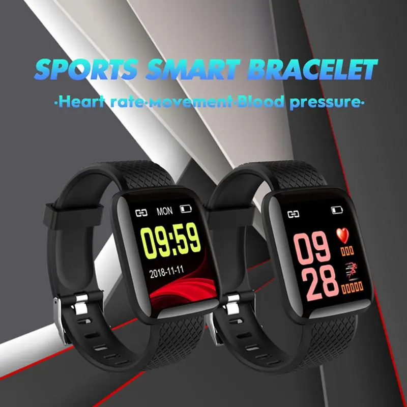 AinooMax Free Shipping  L214 blood pressure monitor smart watch heart rate id116 plus smartwatch with heart rate monitor