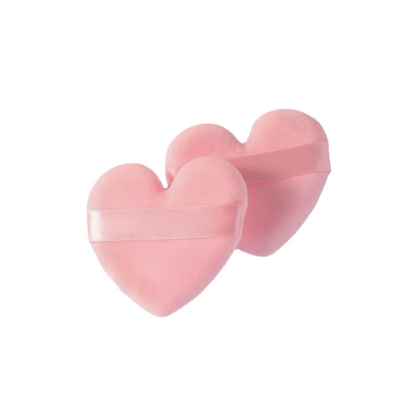 Heart Shape Puffs Cotton Powder Puff Makeup Tool Beauty Sponges Blender in Love Shape with Strap for Cosmetic