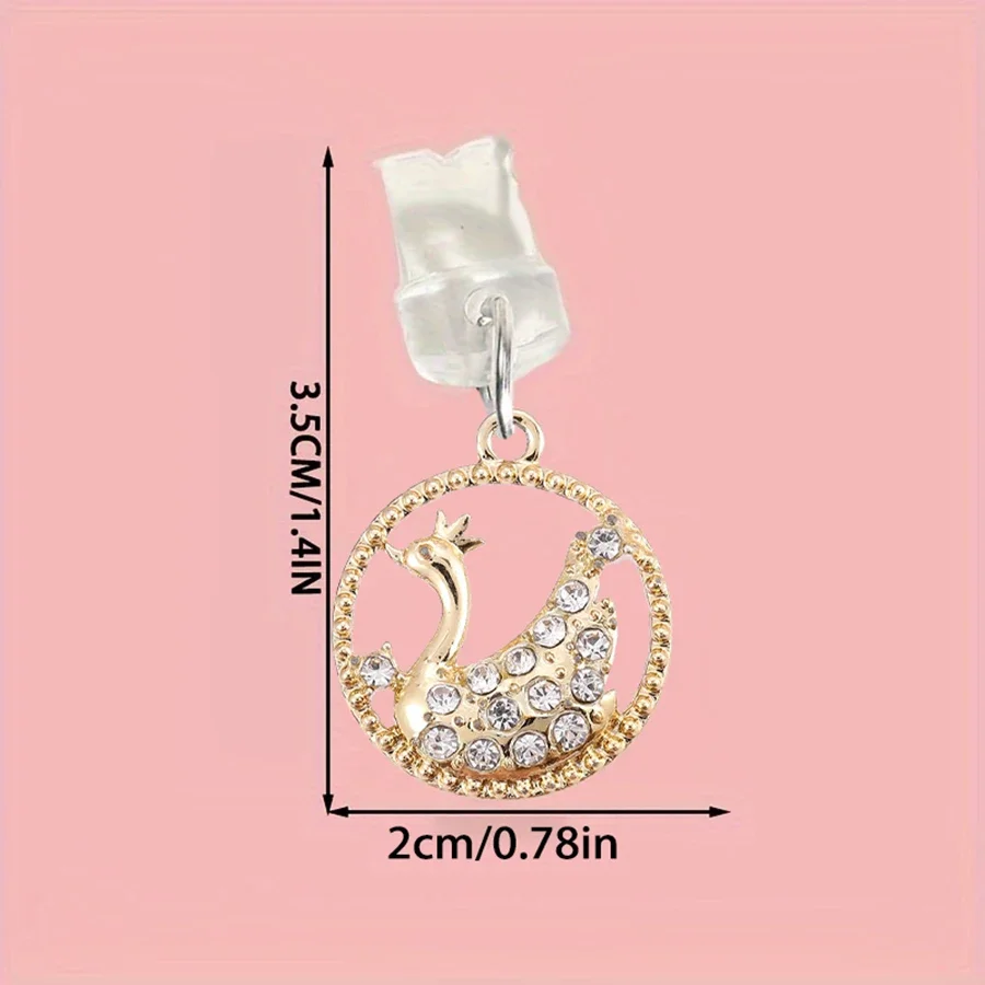 Mobile phone dust plug circular swan fashionable and beautiful accessories alloy pendant jewelry