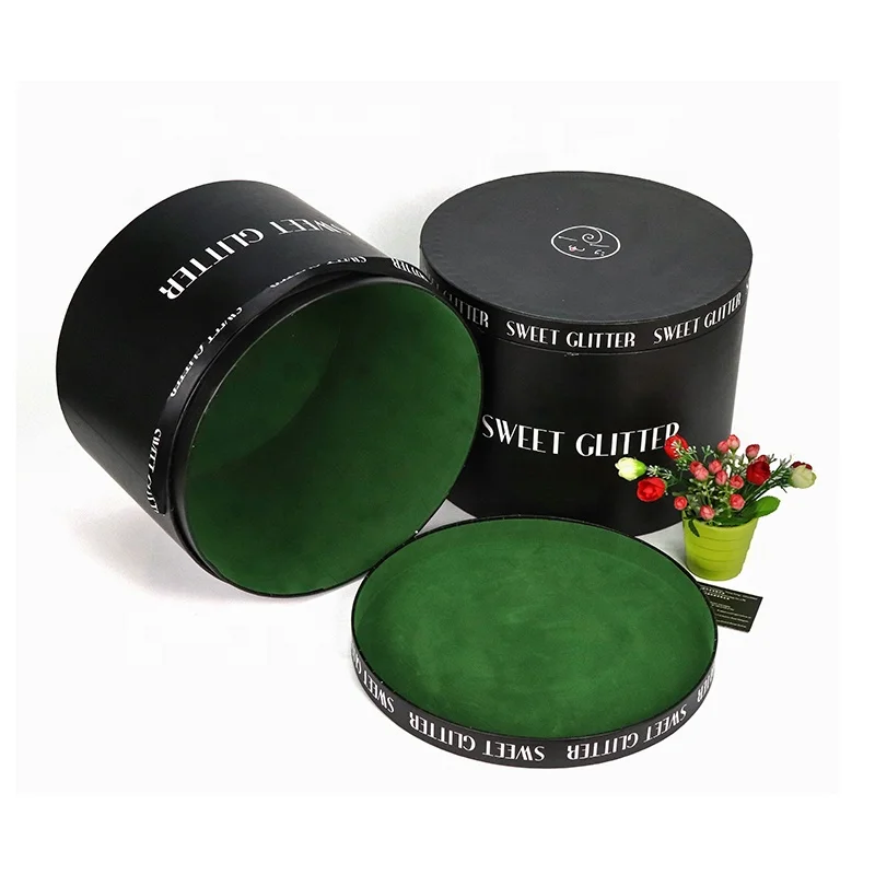 Wholesale Cylinder Cylinder Flower Box Jewelry Chocolate Box Cardboard Rose Floral Velvet Hat Round Flower box