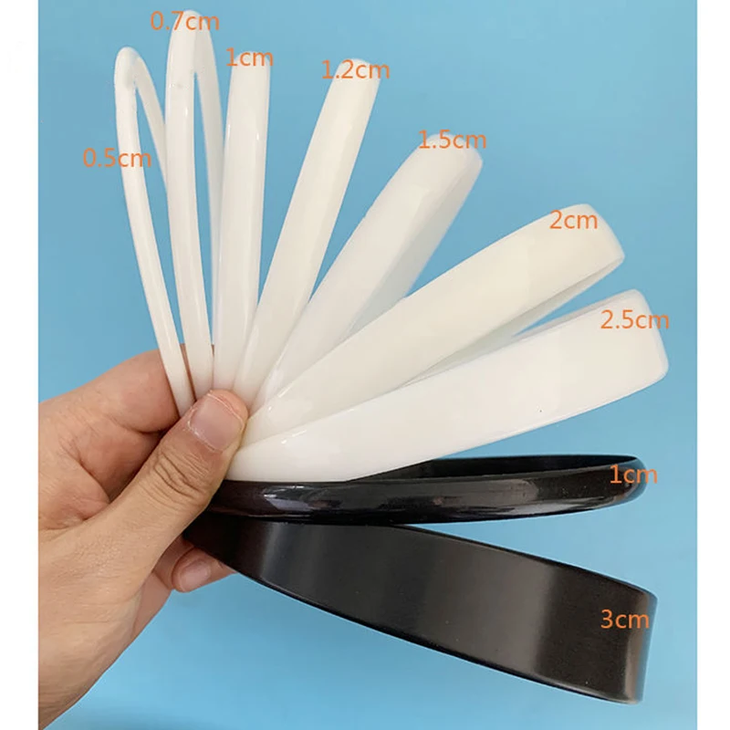 Wholesale Cheap Plain Headband 1Cm 1.2Cm 1.5Cm 2Cm 2.5Cm Without Teeth Super Stretch Wide Black White Plastic Headband