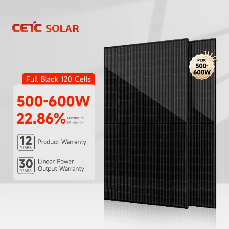 Модули CETCSolar pv 560 Вт полуячеек моно все черные солнечные панели