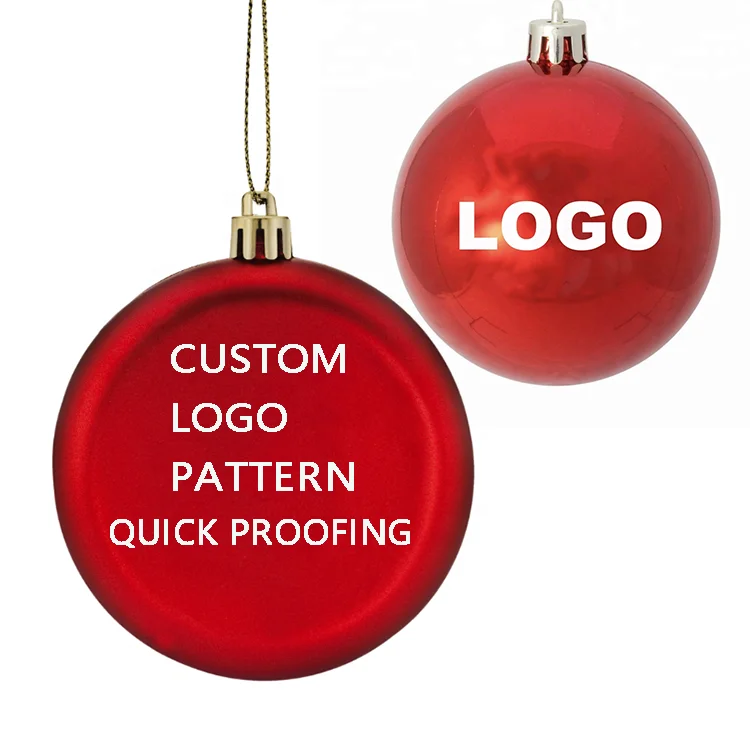 OEM ODM Custom LOGO Pattern Shatterproof Plastic Christmas Tree Balls Christmas Ball with LOGO Print ornament SENMASINE