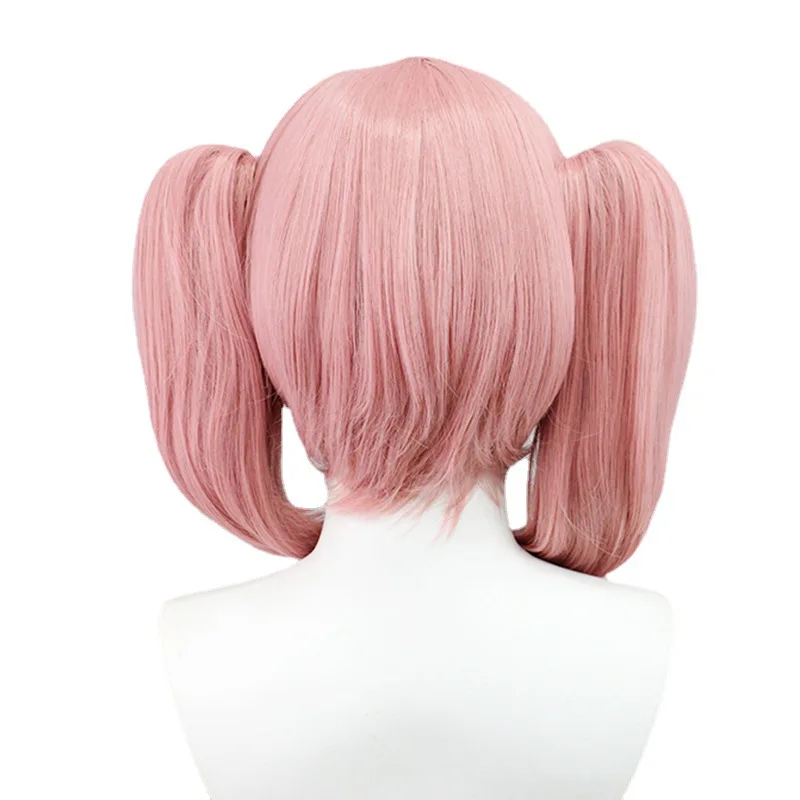 Magic Girl Dream Pink Short Double Ponytail Cosplay Hair Wholesale Lolita Sweet Lovely Straight Wig Anime Cosplay Wig Party Wigs
