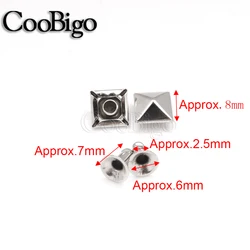 500Sets Pyramid Cap Rivets Stud Square Rivet Base Spikes Punk Garment Clothes Hat Shoes Leather Cap Bag DIY Craft Accessories