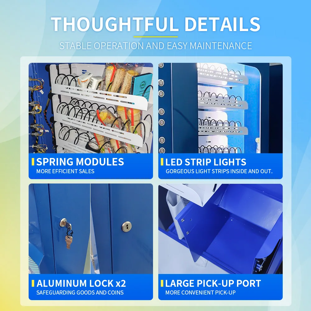 MAKMIK Good Quality Coin Operated Vending Machine Wall Mounted Small Snacks and Pringles Vending Machine for Luxury Suite