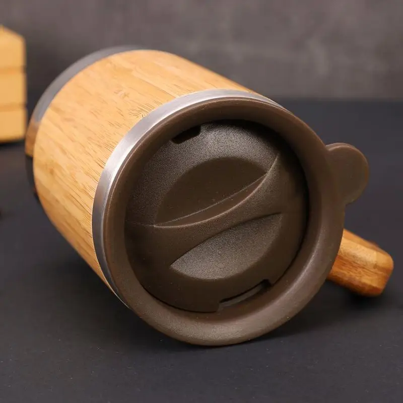Zogifts Bamboo Mug Cup Double Wall Stainless Steel Portable Wooden Travel Coffee Glass Cupping Straw Safe Toddler Kids Fiber