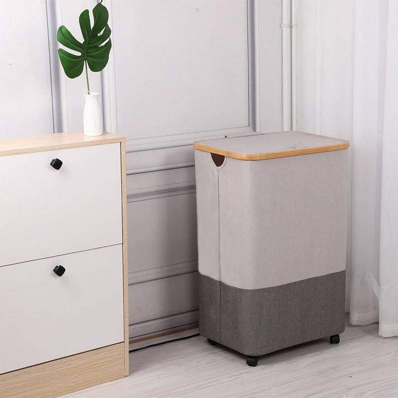Collapsible Laundry Baskets with Wheels and Removable Laundry Bag Laundry Hamper with Lid