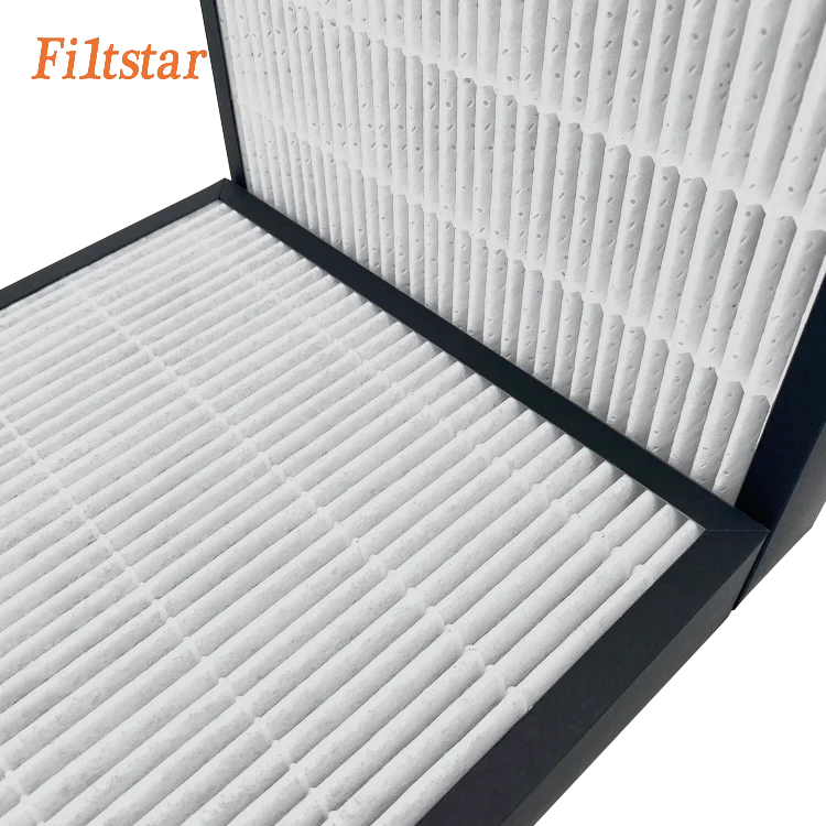 Высокоэффективный фильтр Hepa с активированным углем, фильтр из углеродного волокна, мини-фильтр Hepa с плиссированным активированным углем