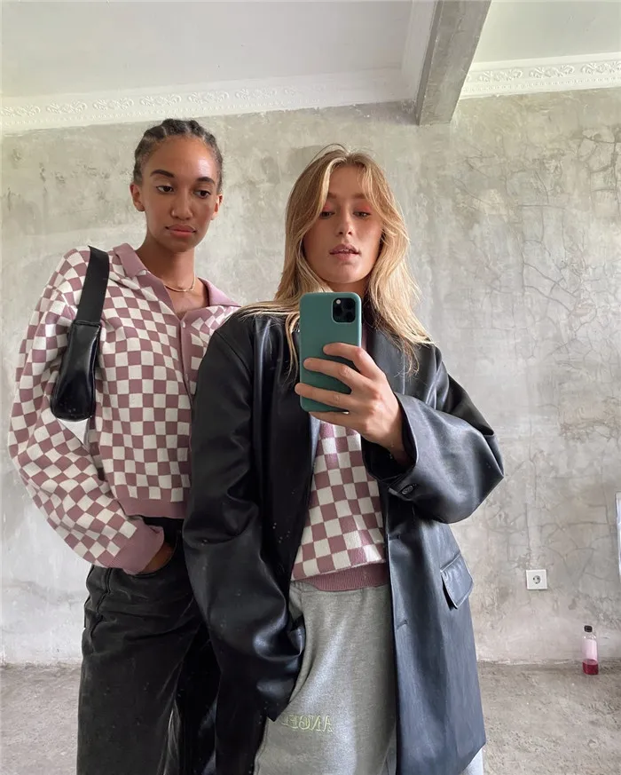 Y2639-women blazer for fashion solid color pu leather coat autumn woman blazer jacket